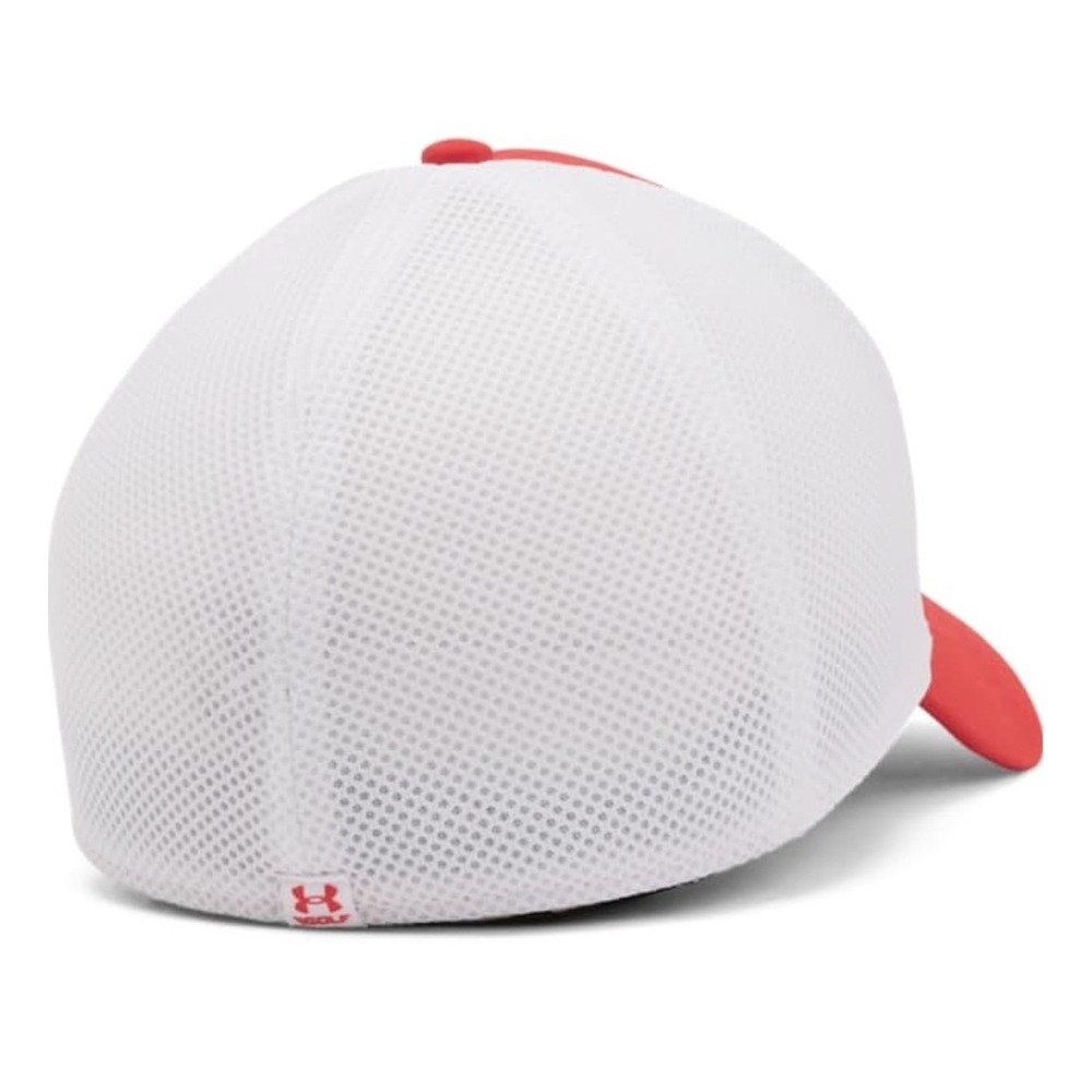 Under Armour Men's Iso-Chill Driver Mesh Golf Cap Fitted Hat Red White M/L - Picture 2 of 4